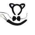Animal Costume Dress-Up Set with Ears, Bow Tie and Tail - Black Cat