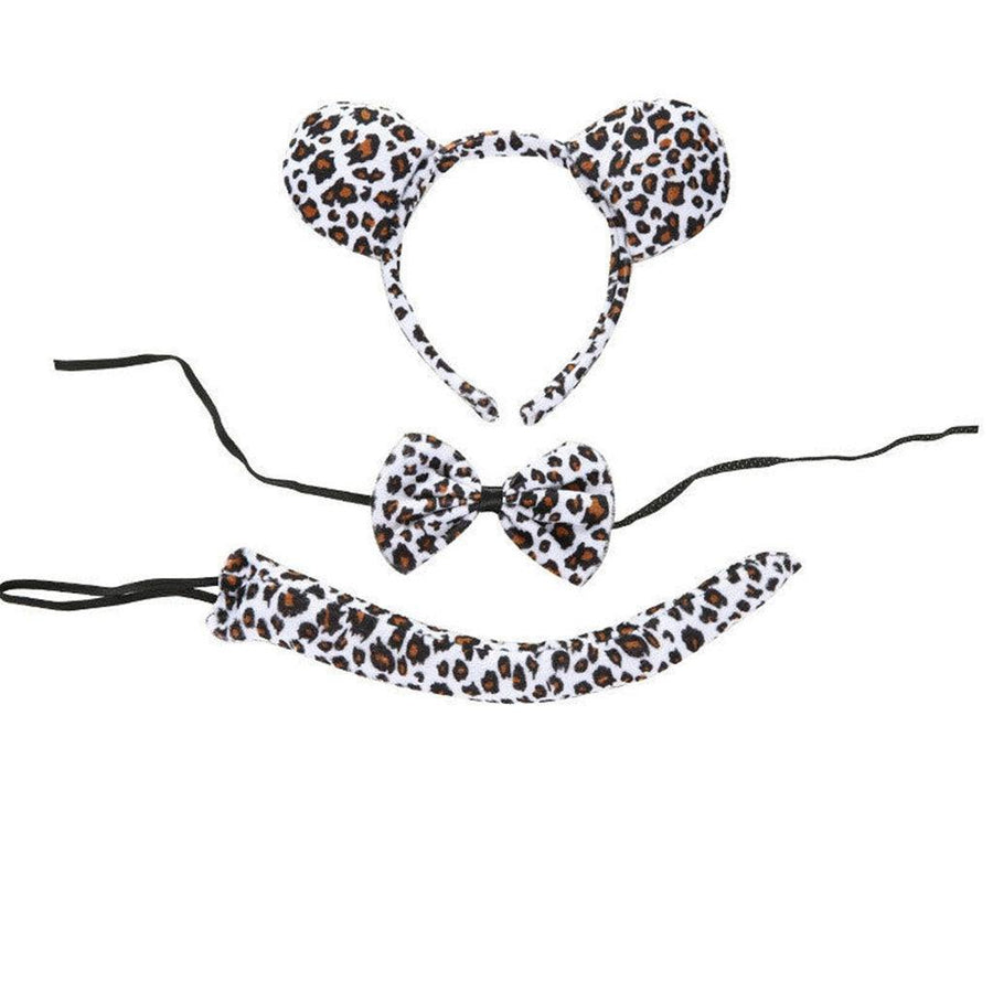 Animal Costume Dress-Up Set with Ears, Bow Tie and Tail - Leopard