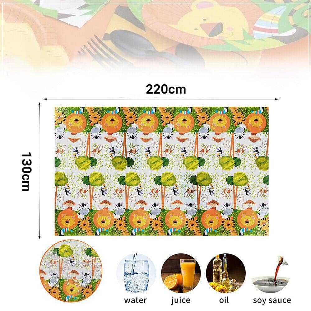 Animal Jungle Safari Party Plastic Tablecloth, Table Cover 2.2 m x 1.3 m