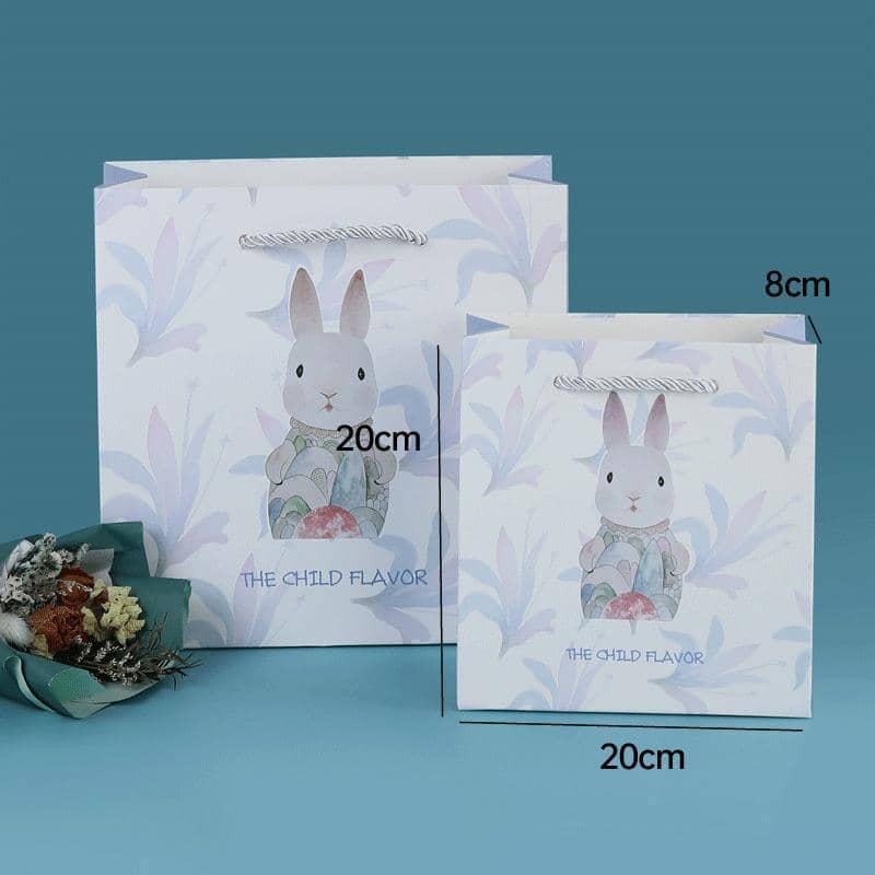 Animal Paper Gift Bags, Pack of 25 - Blue Rabbit - view 4