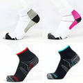Ankle Compression Socks, 1 Pair, S/M - Black and Blue - view 3
