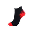 Ankle Compression Socks, Pack of 3 Pairs, Size S/M (22cm Long) - Black and Red