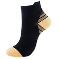 Ankle Compression Socks, Pack of 6 Pairs - Black and Peach