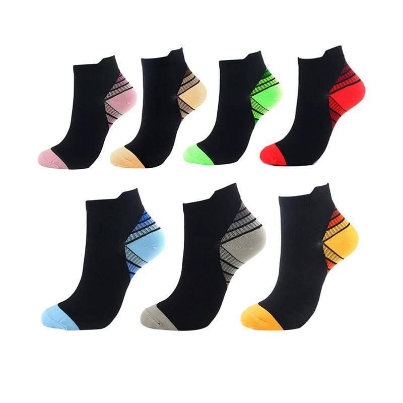 Ankle Compression Socks, Pack of 6 Pairs - Black and Peach - view 3