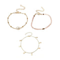 Anklet Set with Star Charms in Pink and Gold, Pack of 3 - view 2