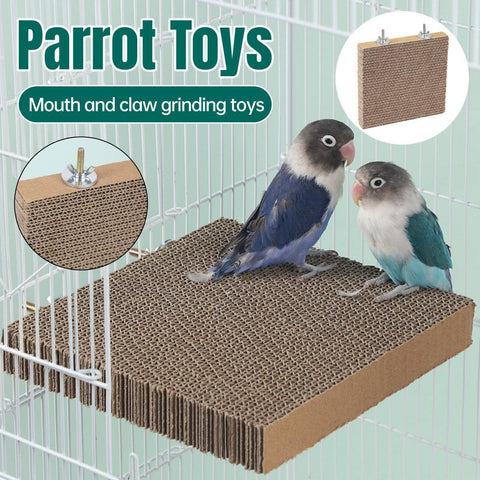 Anti Bite Cardboard Grinding Pad Bird Toy for Parrots and Birds Cage Accessory