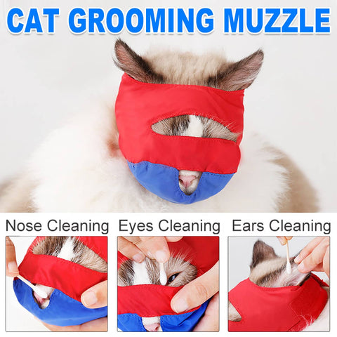 Anti Bite Cat Muzzle for Grooming, Ear Cleaning and Vet Visits