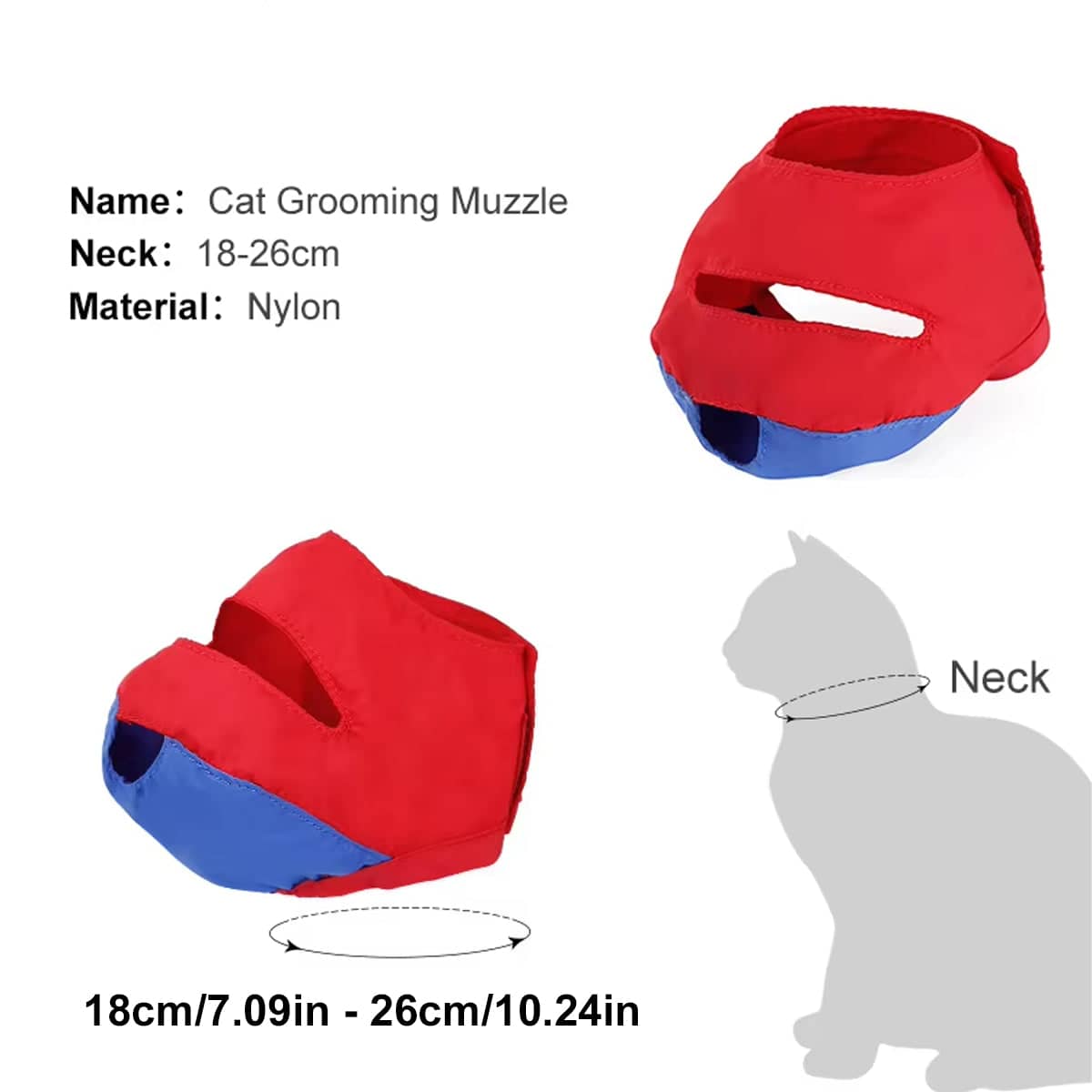 Anti Bite Cat Muzzle for Grooming, Ear Cleaning and Vet Visits - view 3