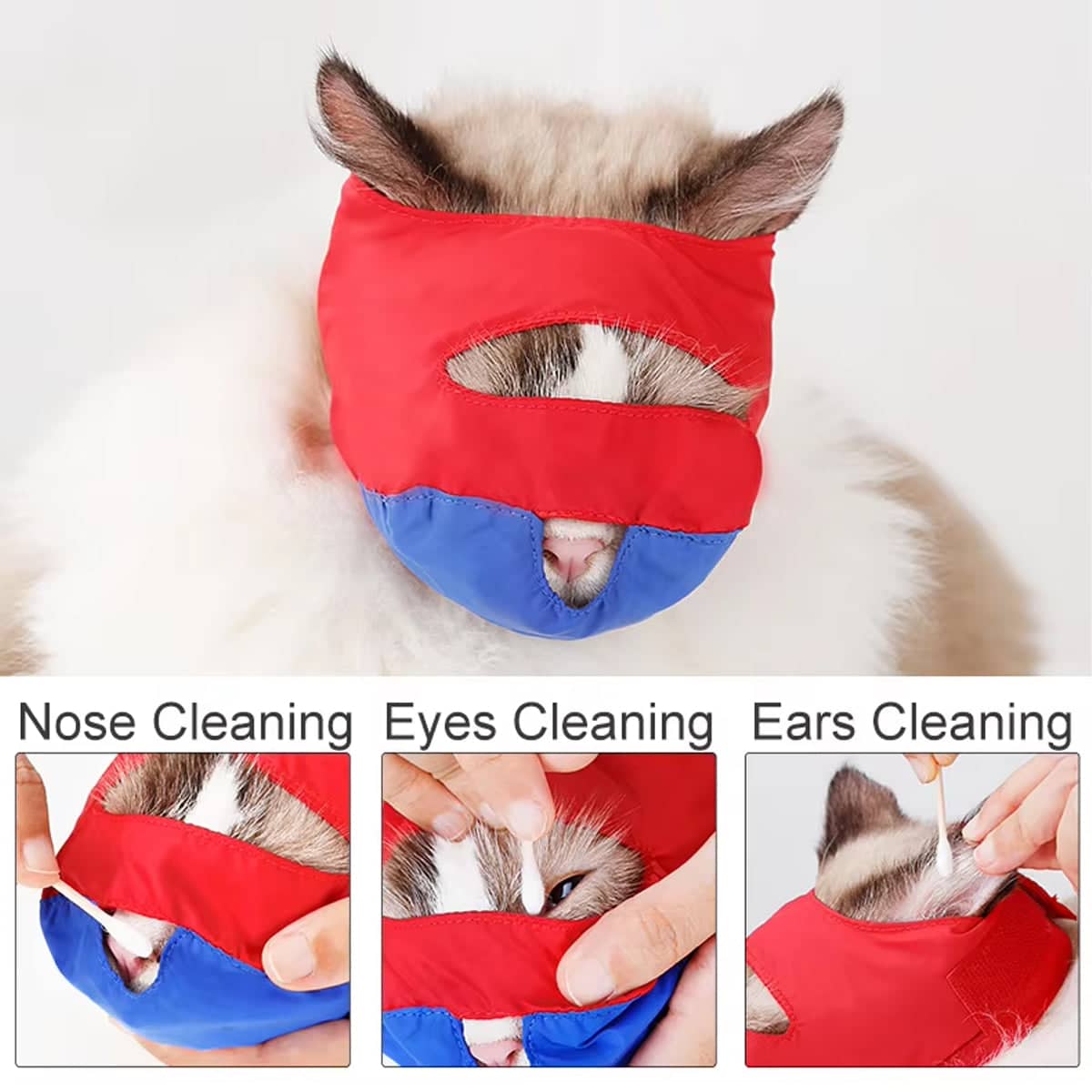 Anti Bite Cat Muzzle for Grooming, Ear Cleaning and Vet Visits - view 5