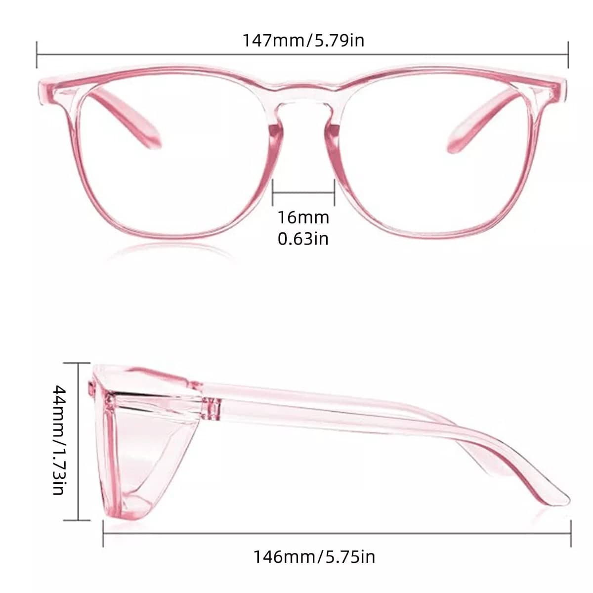 Anti-Blue Light Anti-Fog Goggles with Side Shields - Coral Pink - view 4