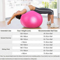 Anti-Burst Inflatable Yoga Ball with Foot Pump - Hot Pink, 65 cm - view 5