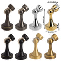 Anti-Collision Metal Door Stopper, Floor or Wall Mount - Black with Gold Trim - view 4