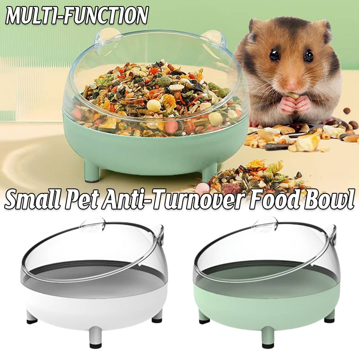 Anti-Overturning Hamster Food Bowl with Non-Slip Base - Green - view 2