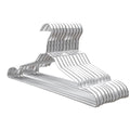Anti-Slip Aluminium Alloy Clothes Hangers - Silver, Pack of 10