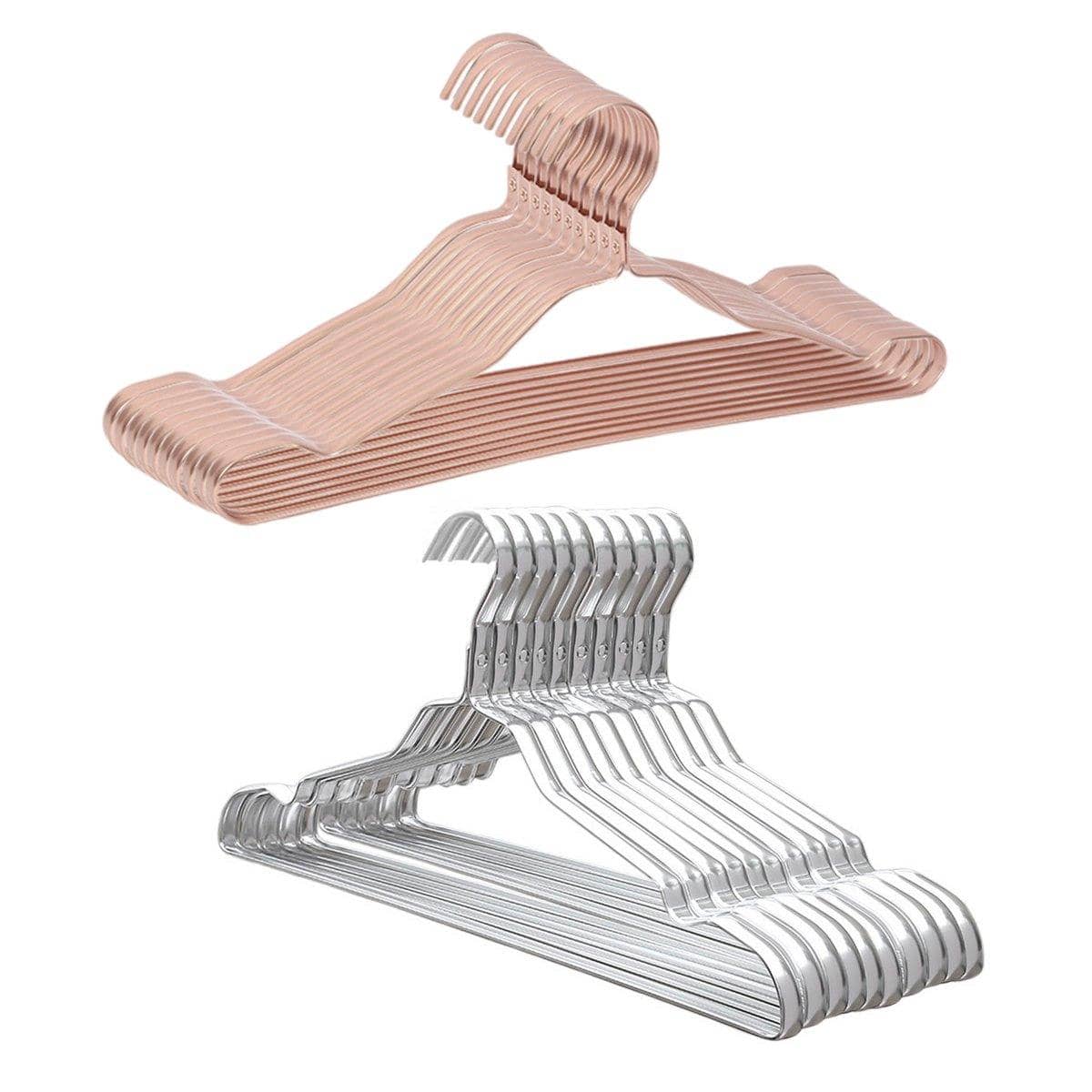 Anti-Slip Aluminium Alloy Clothes Hangers - Silver, Pack of 10 - view 3