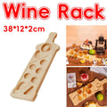 Anti Slip Bamboo Wine Glass and Condiment Rack with Divided Compartments
