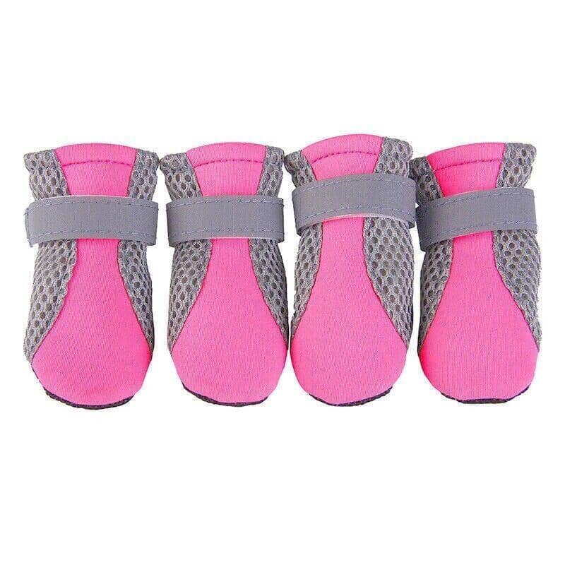 Anti-Slip Breathable Mesh Dog Shoes, Set of 4 - Pink, Size L (Paw 5.3 x 4 cm)