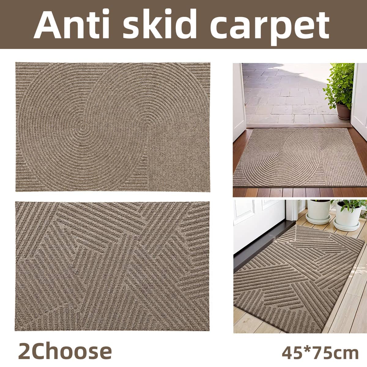 Anti Slip Carpet Premium Soft Floor Rug for Living Room Entryway Easy to Clean - Loop Pattern - view 2