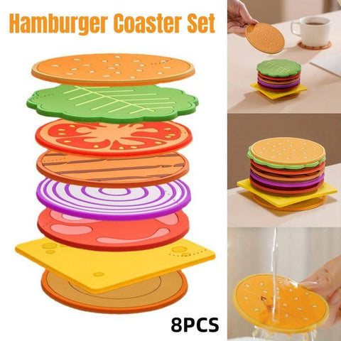 Anti-Slip Coasters, PVC Insulated Drink Mats, Pack of 8