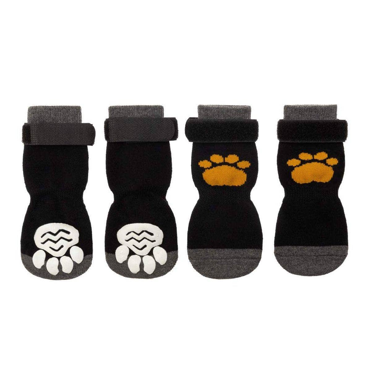 Anti-Slip Dog Socks Set of 4 - Black, Small (5 cm Palm Width)