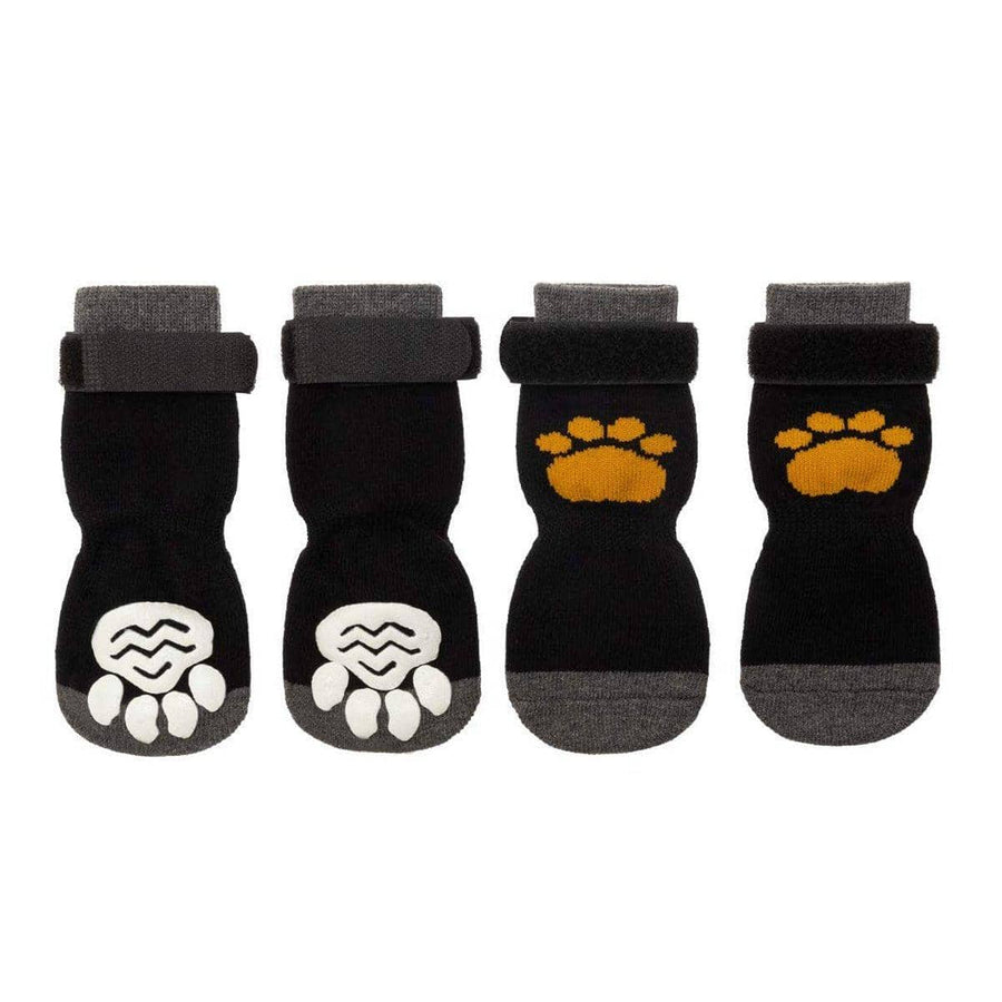 Anti-Slip Dog Socks Set of 4 - Black, Small (5 cm Palm Width)