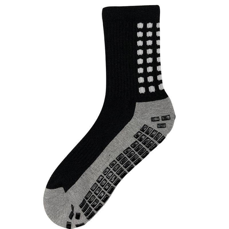 Anti-Slip Sports Socks with PVC Grip Dots, EU 38 to 45 - Black
