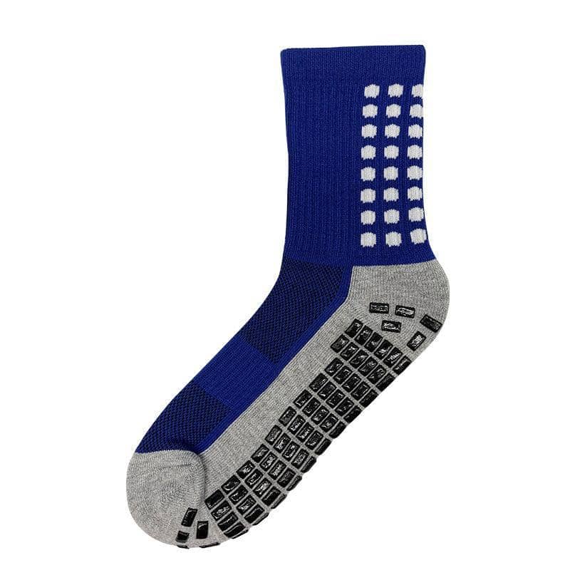 Anti-Slip Sports Socks with PVC Grip Dots, EU 38 to 45 - Blue