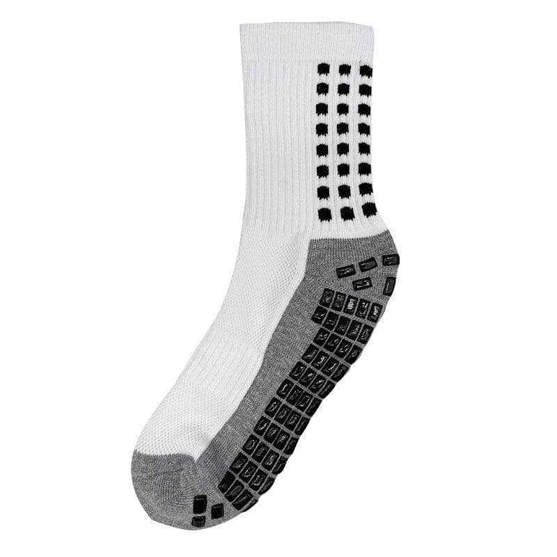 Anti-Slip Sports Socks with PVC Grip Dots, EU 38 to 45 - White