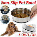 Anti Slip Stainless Steel Pet Food Bowl with Silicone Base - XL, 24 cm Top Diameter - view 2