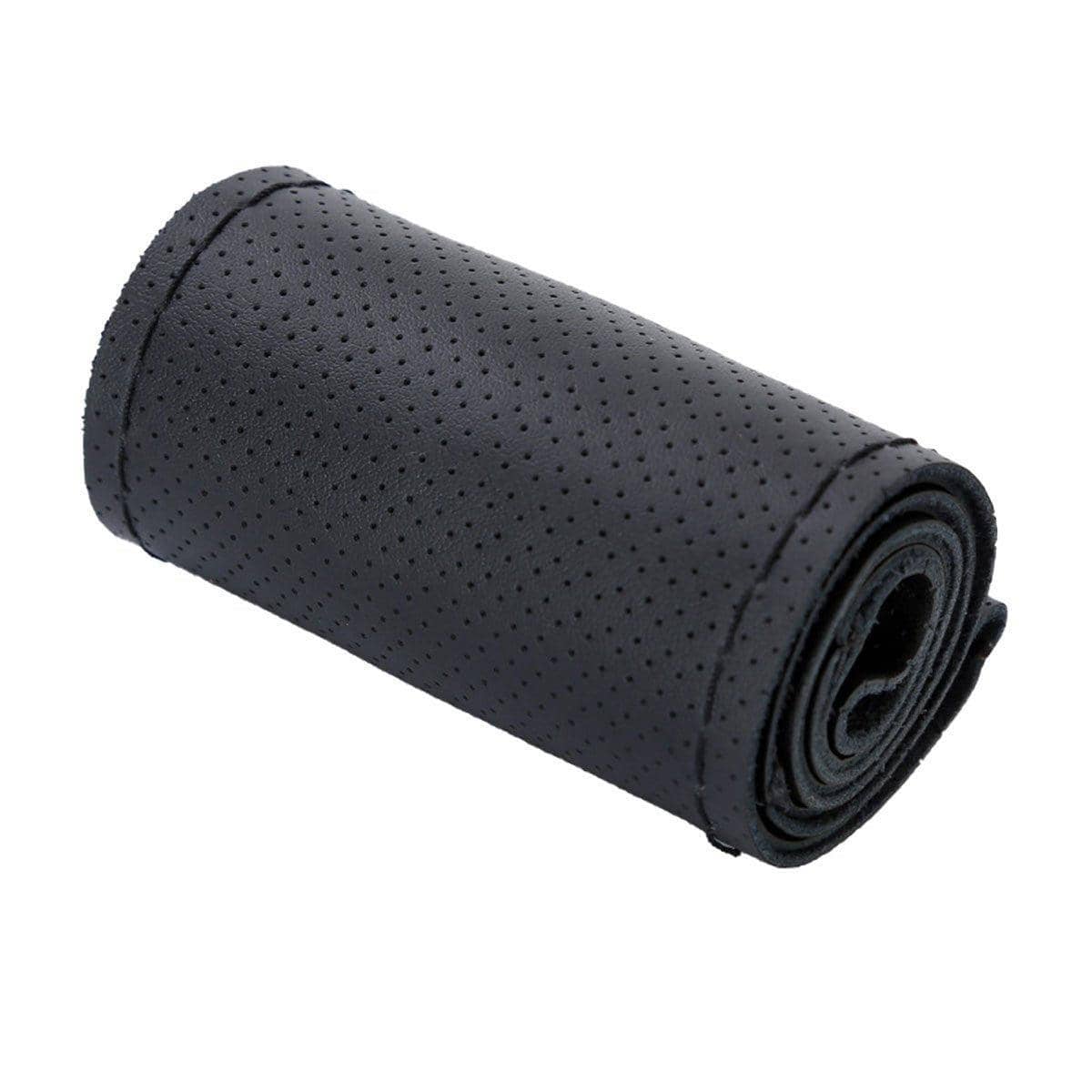 Anti-Slip Steering Wheel Cover, Perforated Faux Leather - Black