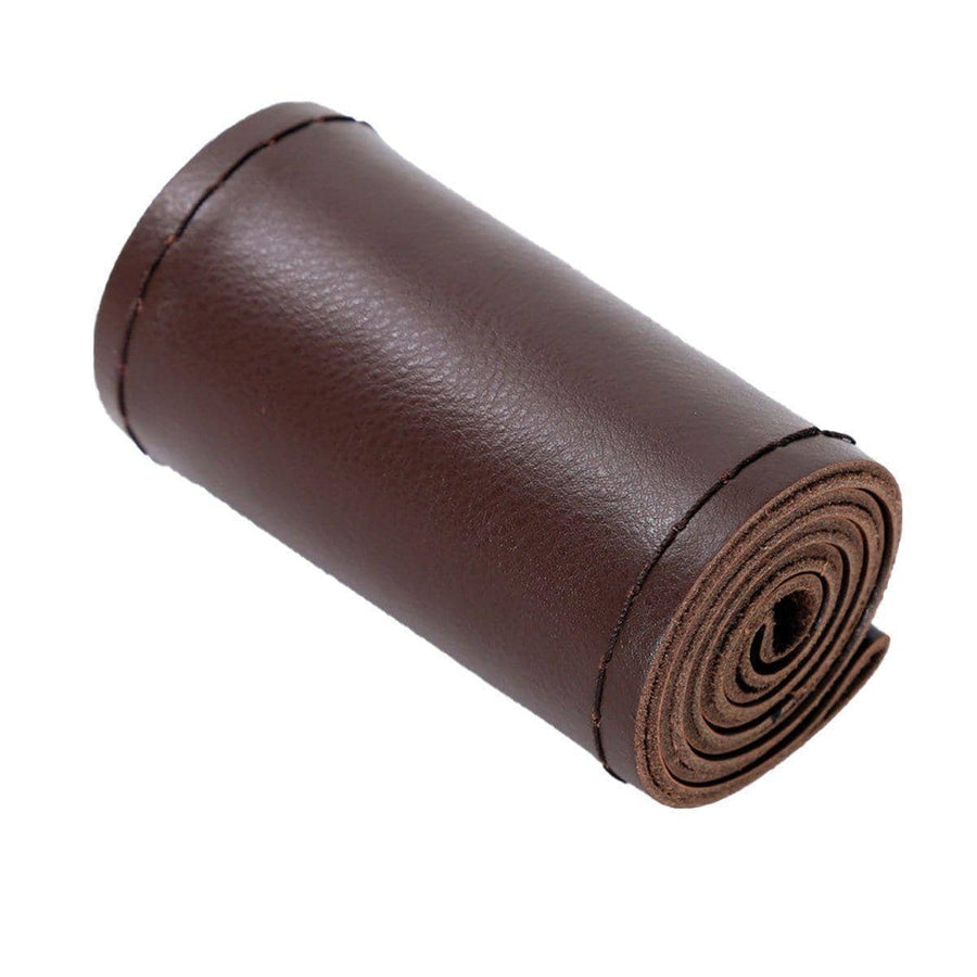 Anti-Slip Steering Wheel Cover, Smooth Faux Leather - Brown