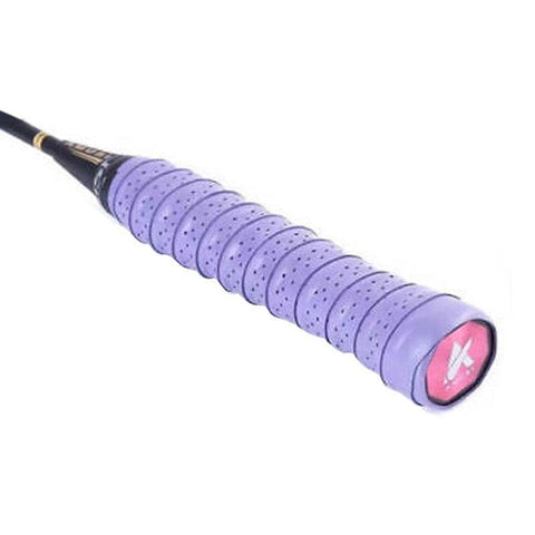 Anti-Slip Tennis Racquet Overgrip Tape, PU Sweatband - Purple, Pack of 4