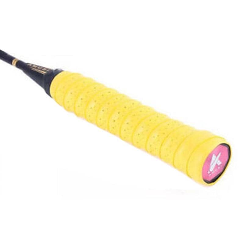 Anti-Slip Tennis Racquet Overgrip Tape, PU Sweatband - Yellow, Pack of 4