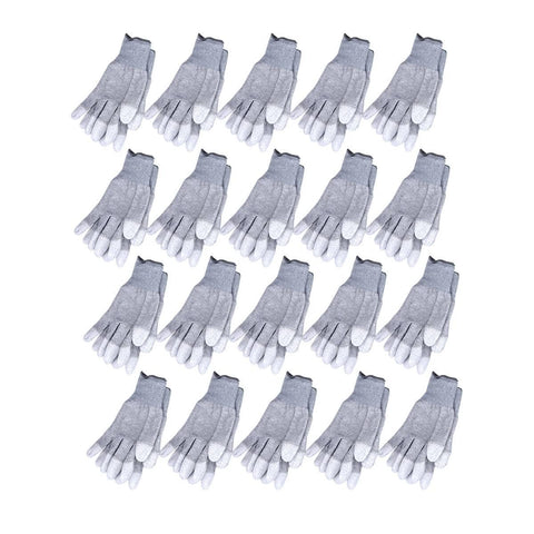 Anti-Static Carbon Fibre PU Coated Gloves, 20 Pairs for Electronics Assembly - Size L