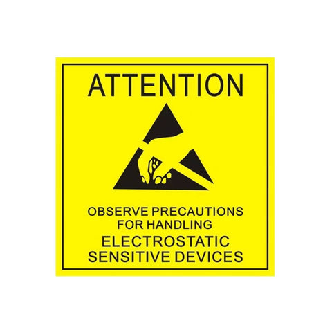Anti-Static Warning Sticker Labels for Electronics - Size 2, 4.8 x 4.8 cm, Pack of 200