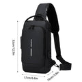 Anti-Theft Chest Bag with Combination Lock and USB Charging Port - Black - view 3