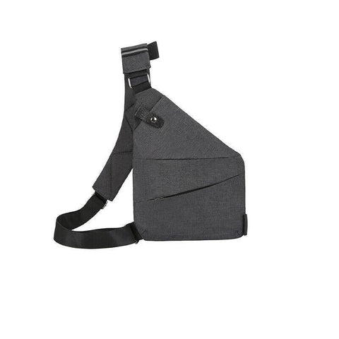 Anti-Theft Chest Shoulder Bag for Travel - Grey, Left Shoulder