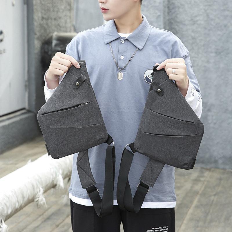 Anti-Theft Chest Shoulder Bag for Travel - Grey, Left Shoulder - view 5