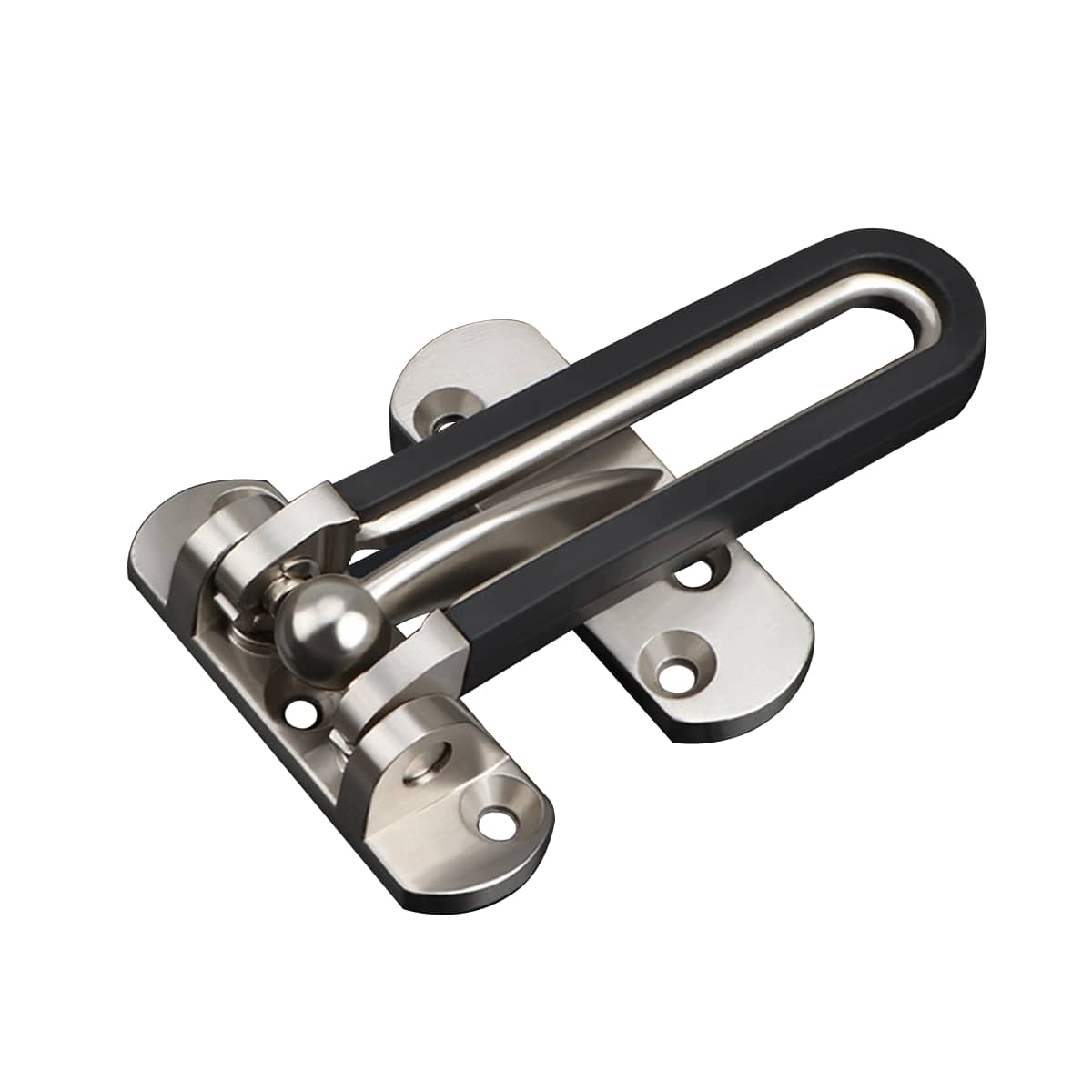 Anti-Theft Door Security Latch Lock, Zinc Alloy - Silver