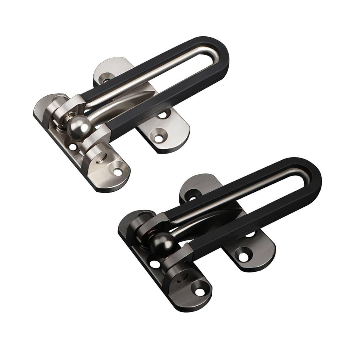 Anti-Theft Door Security Latch Lock, Zinc Alloy - Silver - view 3