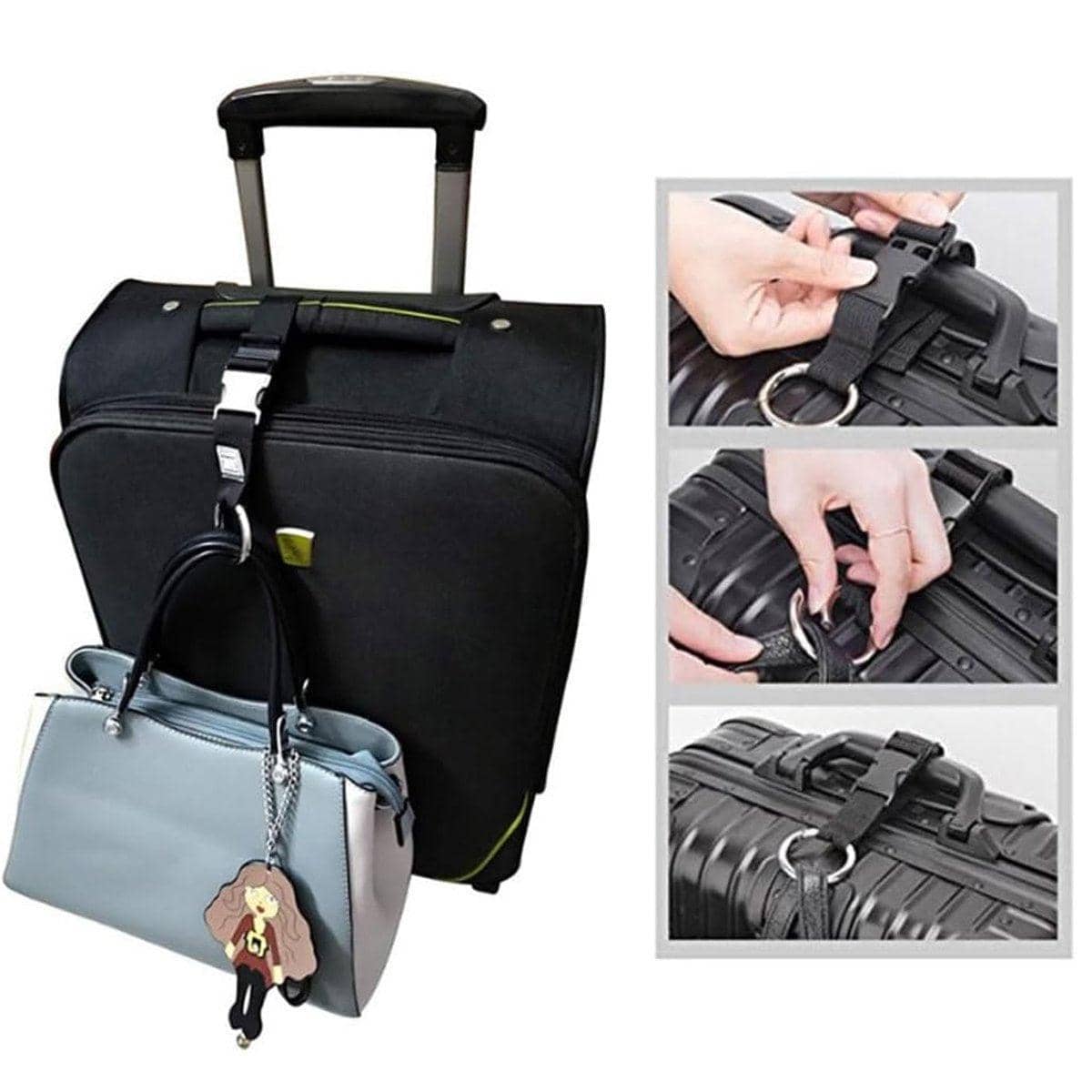 Anti-Theft Luggage Strap Set with Metal Buckle, Pack of 5 - view 4