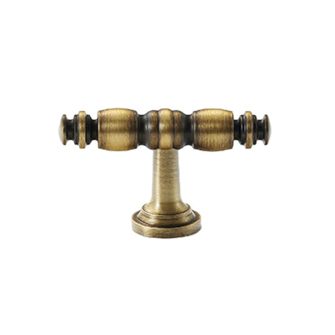 Antique Brass Cabinet Handle - Single Hole, 57 mm Long