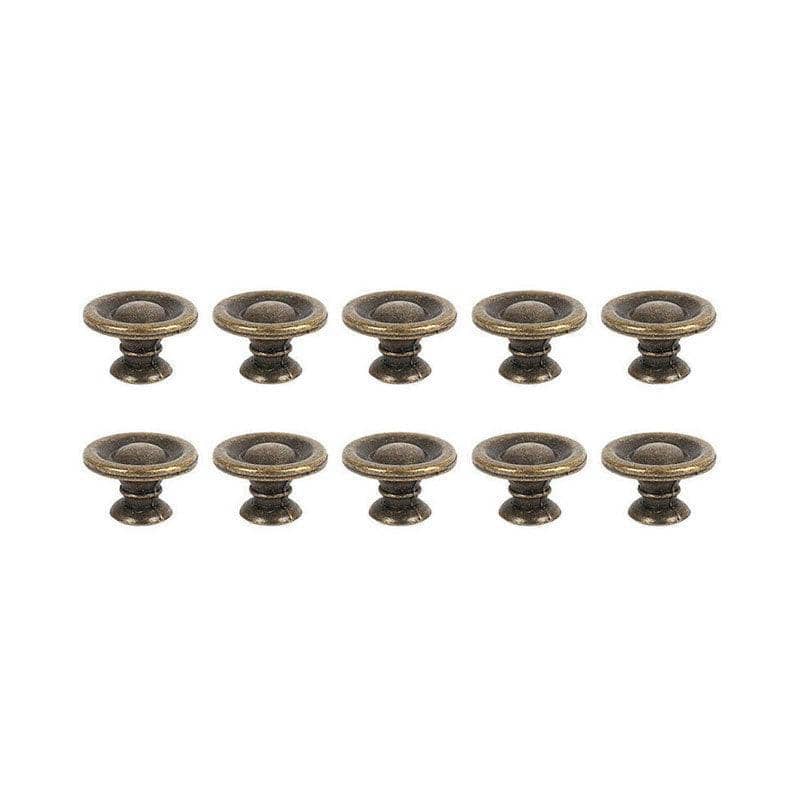 Antique Brass Drawer Knobs for Cabinets and Cupboards - Pack of 10