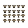 Antique Brass Drawer Knobs for Cabinets and Cupboards - Pack of 20