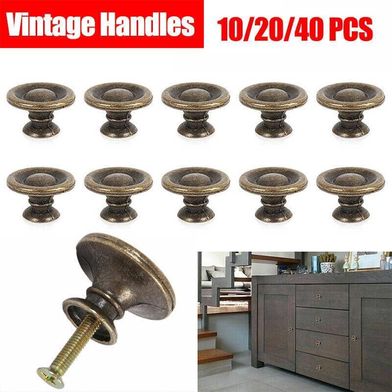 Antique Brass Drawer Knobs for Cabinets and Cupboards - Pack of 20 - view 2