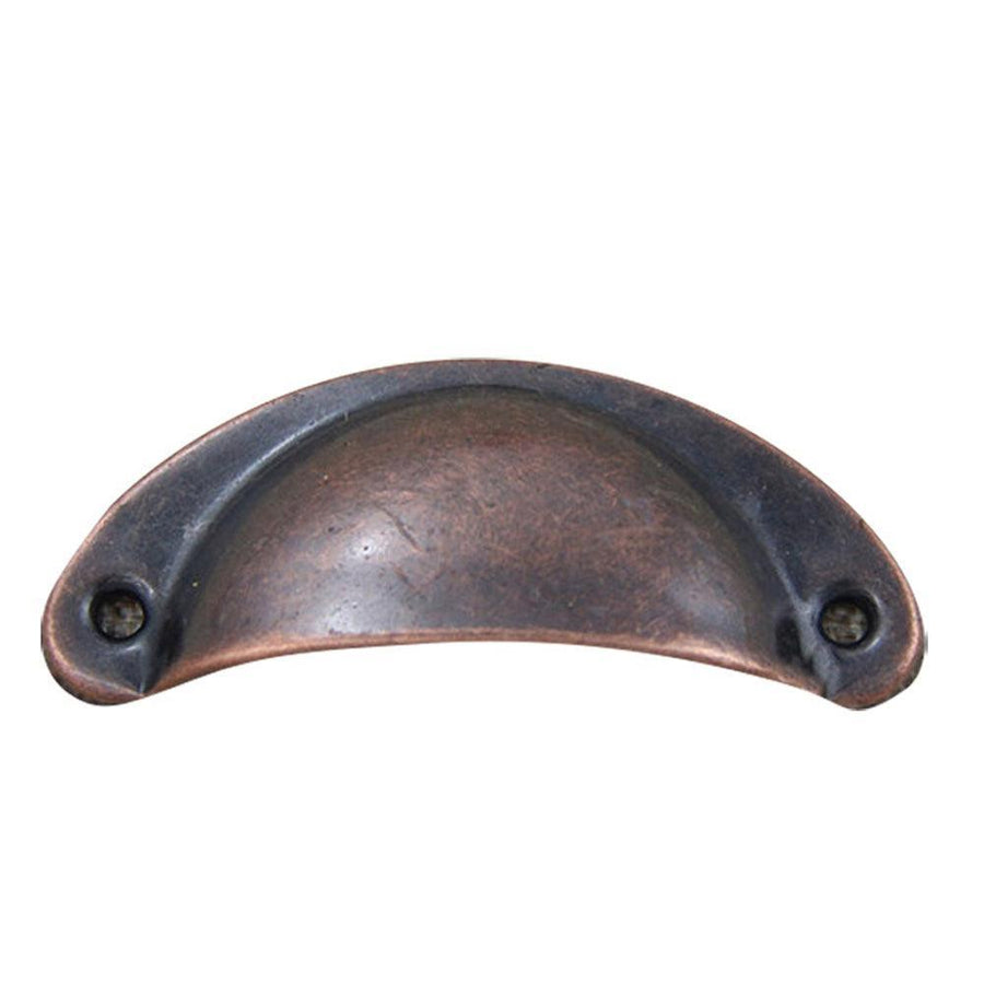 Antique Shell Cabinet Pull Handles, Pack of 6 - Antique Copper