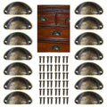 Antique Shell Cabinet Pull Handles, Pack of 6 - Antique Copper - view 5