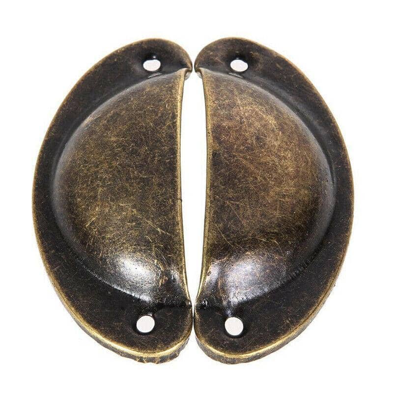 Antique Shell Cabinet Pull Handles, Pack of 6 - Black - view 3