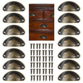 Antique Shell Cabinet Pull Handles, Pack of 6 - Black - view 5