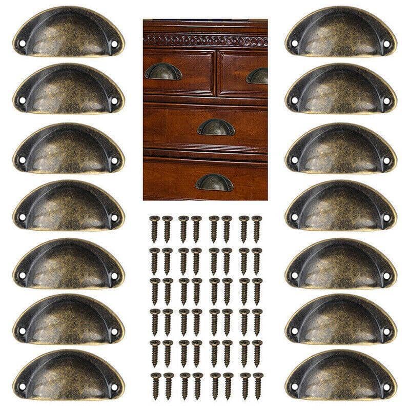 Antique Shell Cabinet Pull Handles, Pack of 6 - Black - view 5
